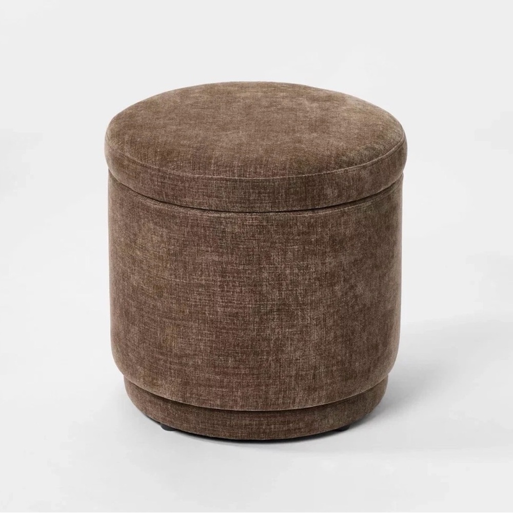 Swivel Storage Brown Ottoman— Threshold designed with Studio McGee - Picture 3 of 6